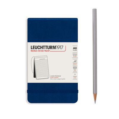 Cuaderno Leuchtturm1917 Reporter A6, color Navy, lineas