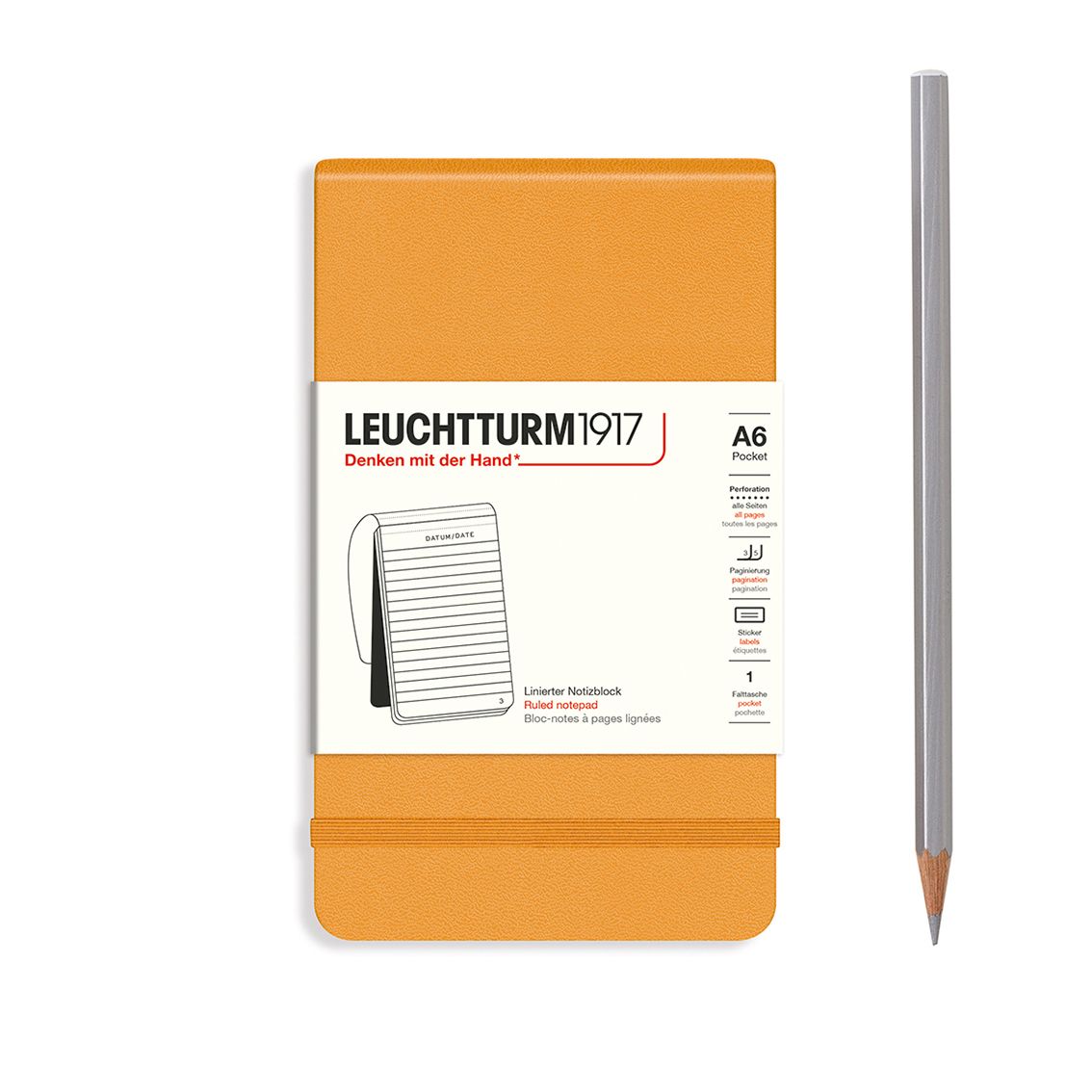 Cuaderno Leuchtturm1917 Reporter A6, color Rising Sun, rayado