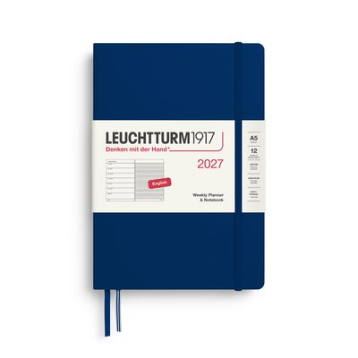 Agenda 2027 Leuchtturm1917 Weekly Planner and Notebook A5, Navy