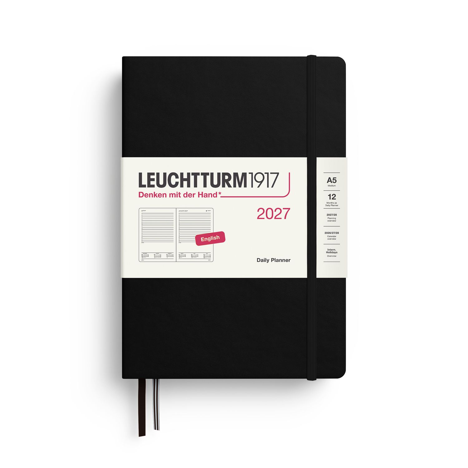 Agenda 2027 Leuchtturm1917  Daily Planner, Negro