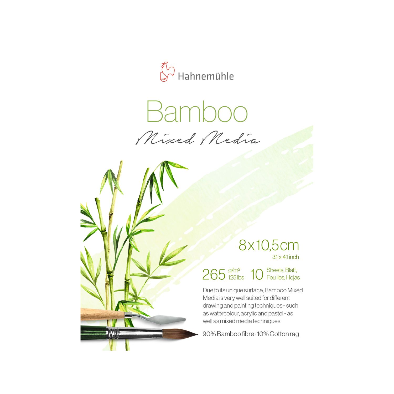 Block Hahnemuhle Bamboo Mixed Media 265gsm, Mini 8 x 10.5 cms