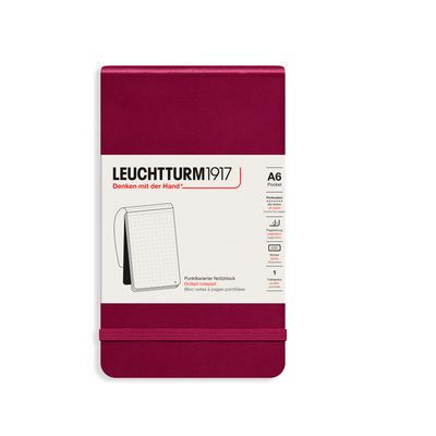 Cuaderno Leuchtturm1917 Reporter A6, color Port Red, Puntos