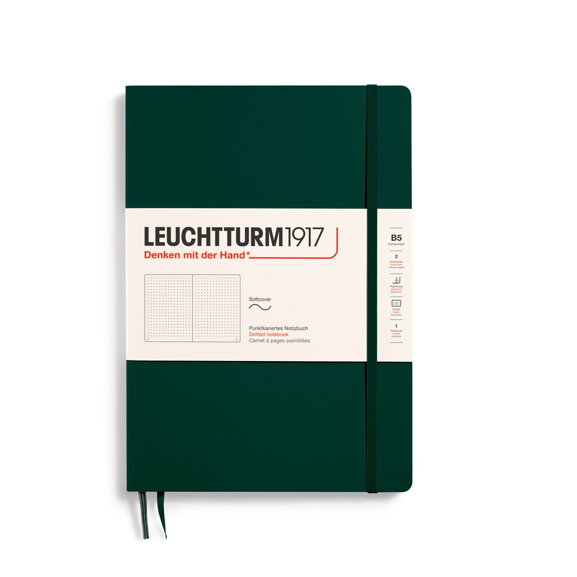 Cuaderno Leuchtturm1917 Composition B5 Tapa Suave, Forest Green, Puntos