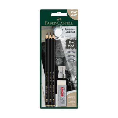Lapiz Faber Castell Pitt Graphite Matt, set 5 piezas