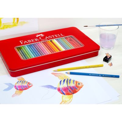 Lapiz Faber Castell Hexagonal 60 Colores Caja de Metal