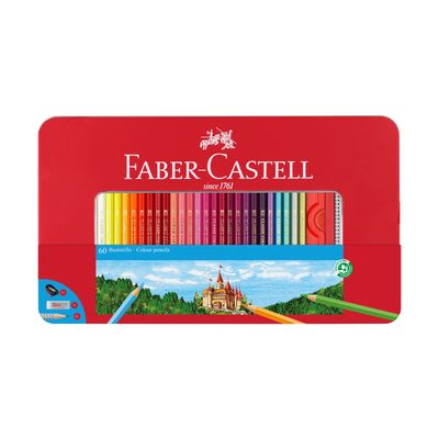 Lapiz Faber Castell Hexagonal 60 Colores Caja de Metal