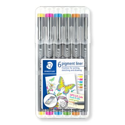 Rotulador Staedtler Pigment Liner, 6 colores pastel