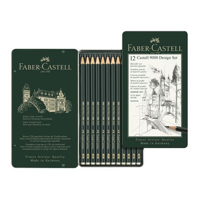 Lapiz Faber Castell 9000,  12 grados 5B a 5H