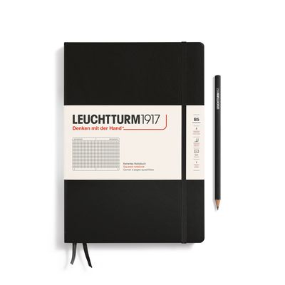 Cuaderno Leuchtturm1917 Composition B5 Tapa Dura, Negro, cuadros