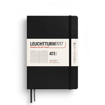 Cuaderno Leuchtturm1917 Medium 411, Negro, Lineas