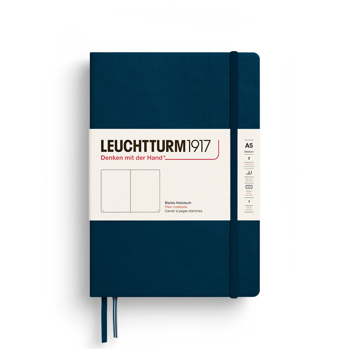 Cuaderno Leuchtturm1917 Medium A5 Deep Sea, Blanco