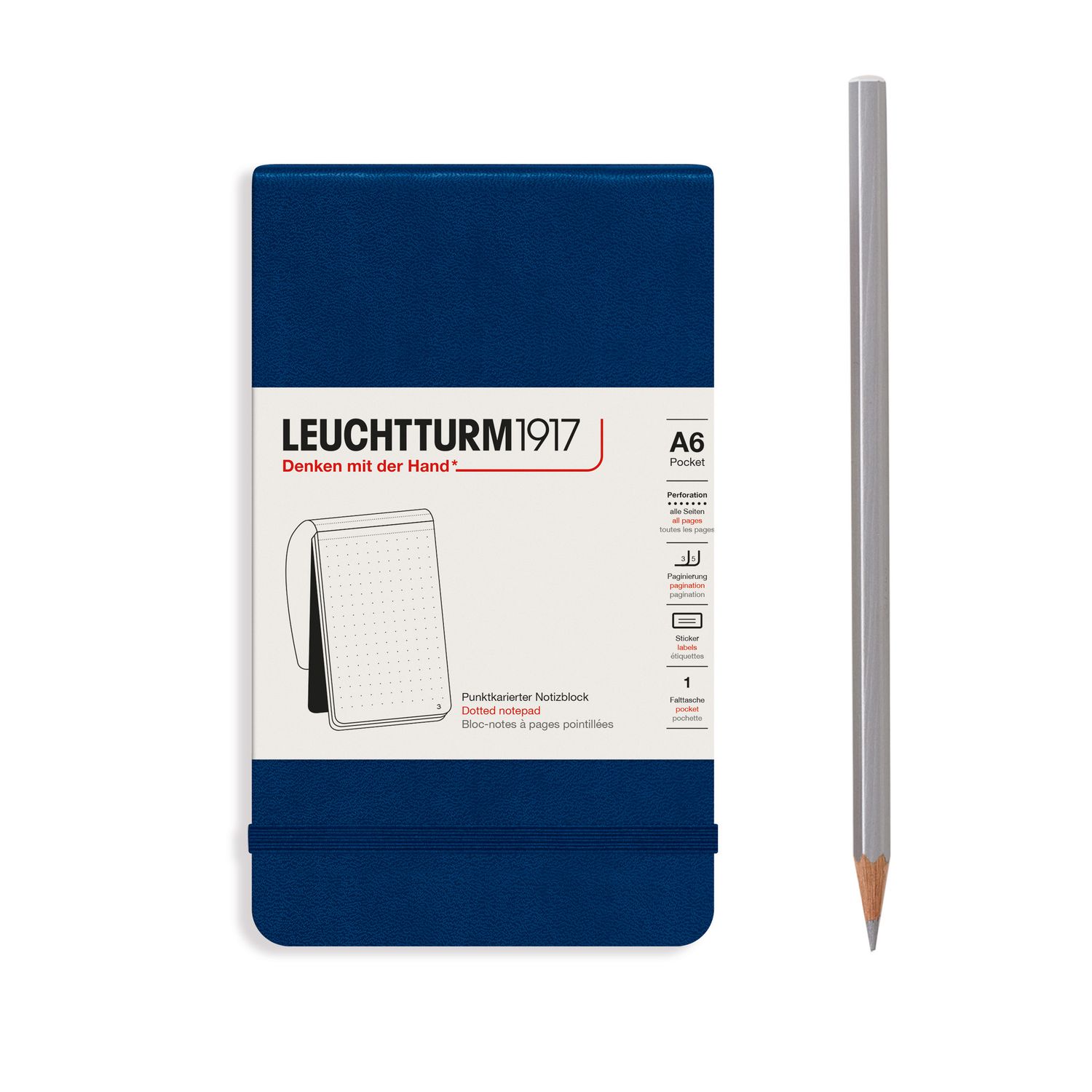 Cuaderno Leuchtturm1917 Reporter A6, color Navy, puntos