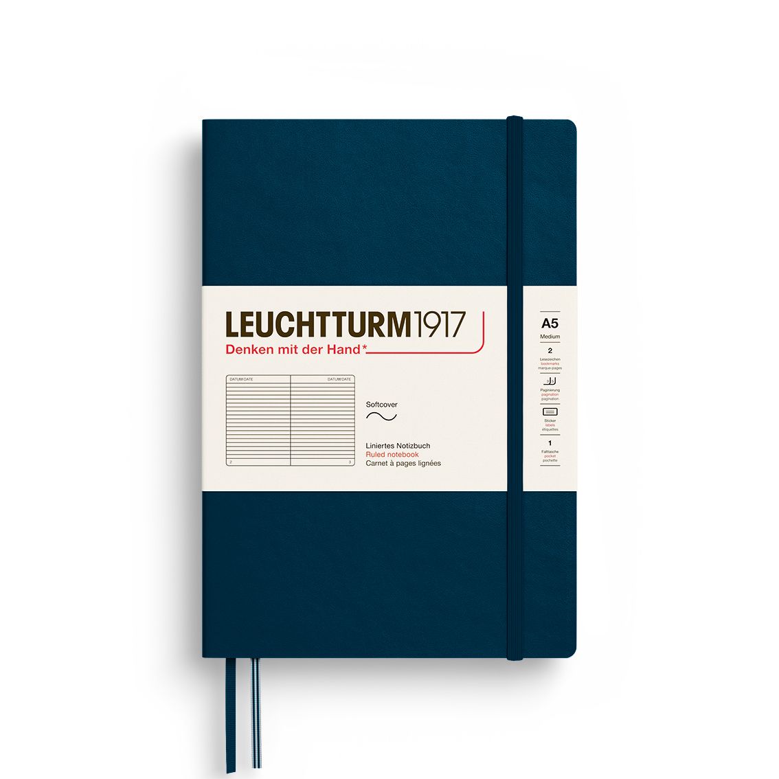 Cuadernos Leuchtturm1917 Medium A5 Softcover Deep Sea, Lineas
