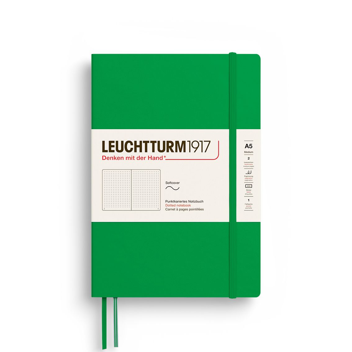 Cuadernos Leuchtturm1917 Medium A5 Softcover Spring Leaf, Puntos
