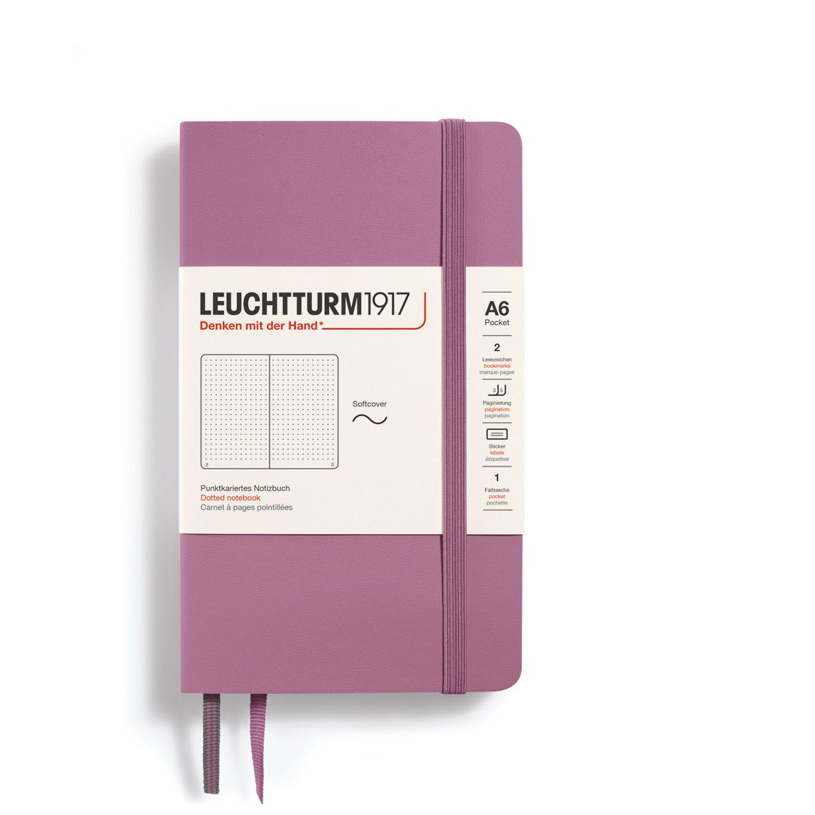 Cuaderno Leuchtturm1917 Pocket A6 Softcover, Dusty Rose, Puntos
