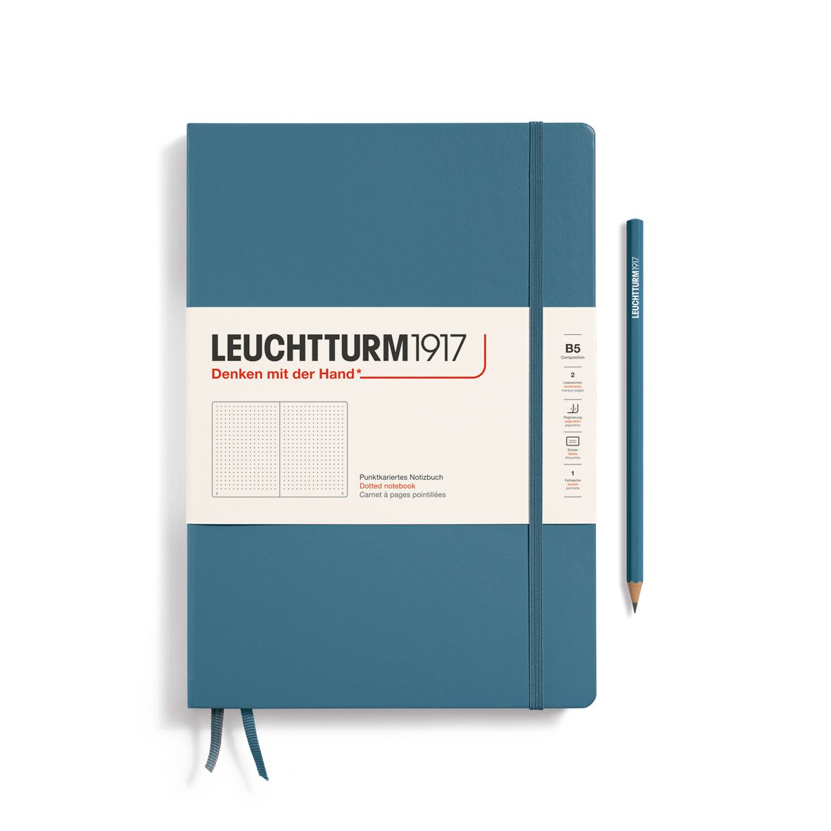 Cuaderno Leuchtturm1917 Composition B5 Tapa Dura, Stone Blue, puntos