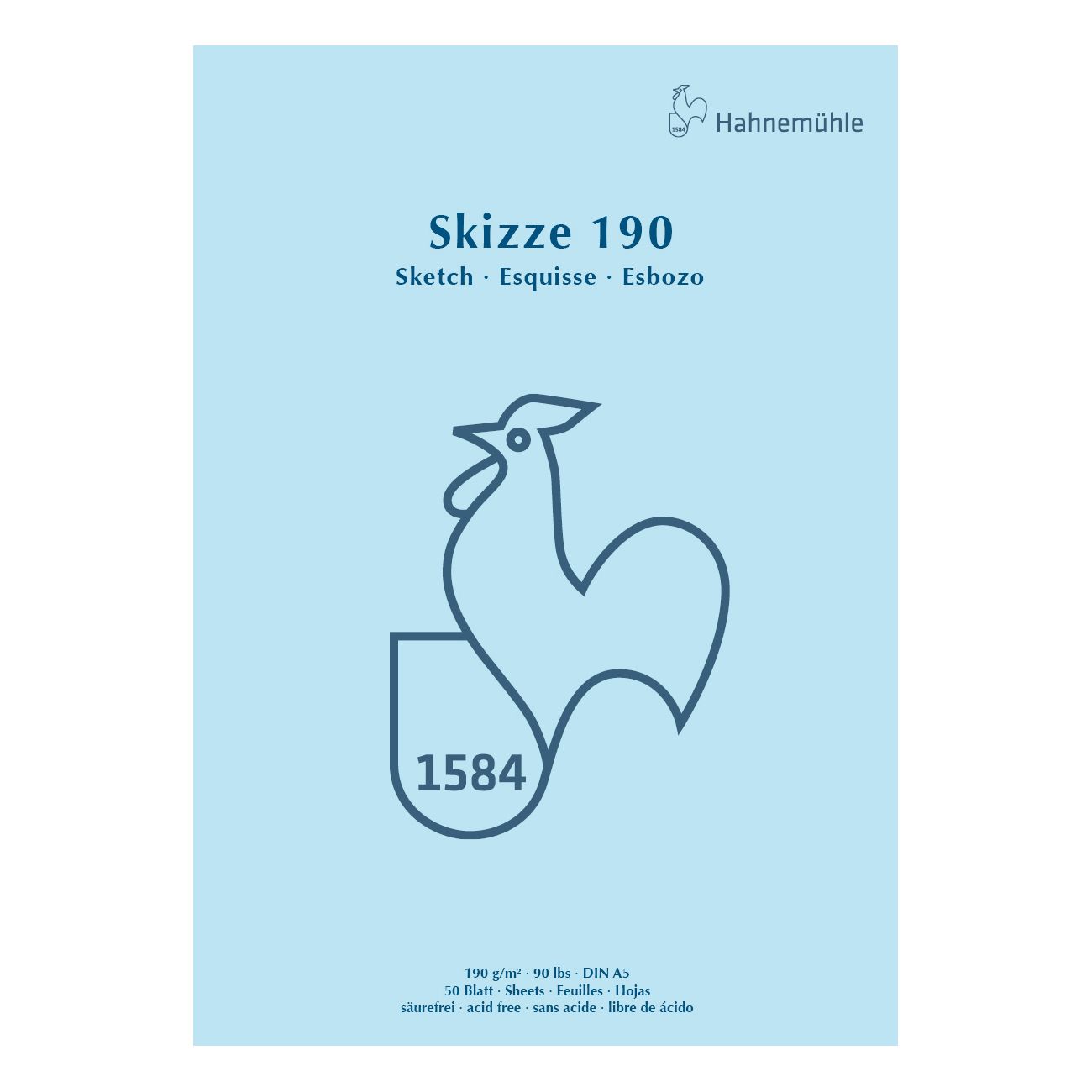 Block Hahnemuhle Skizze 190gr., tamaño A5, 50 hojas