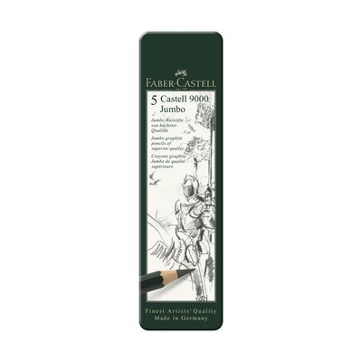 Lapiz Faber Castell Jumbo 9000 5 Grados Caja de Metal