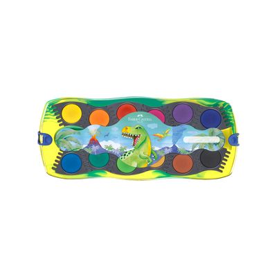 Acuarela Faber Castell Connector paint Box 12 Colores Dinosaurio