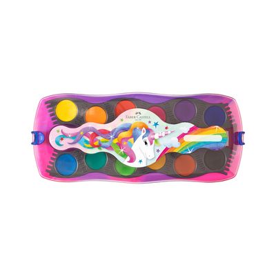 Acuarela Faber Castell Connector Paint Box 12 Colores Unicornio