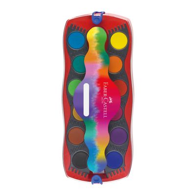 Acuarela Faber Castell Connector Paint Box 24 Colores Rojo