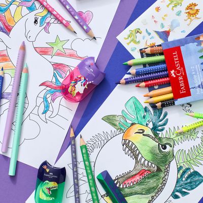 Lapiz Faber Castell Color Jumbo Grip 8 + 2 Colores DINO