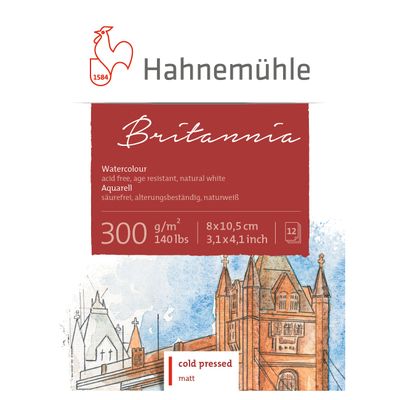 Block Hahnemuhle Britannia 300gr. grano fino, 8 x 10.5 Mini