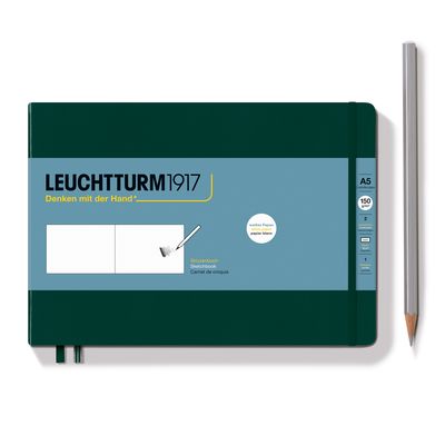 Cuaderno Leuchtturm1917 Sketchbook A5 Landscape, Forest Green