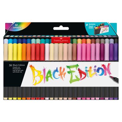 Marcador Faber Castell Black Edition Brush Pen, 50 colores