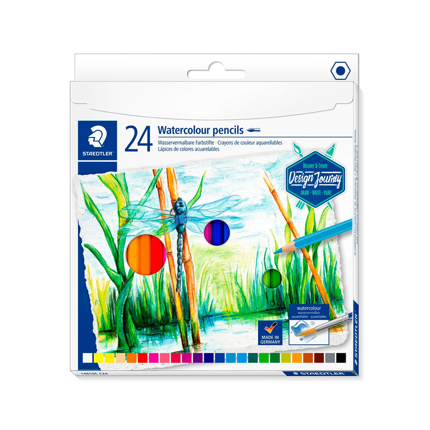 Lápiz Staedtler Design Journey Acuarelable, 24 colores