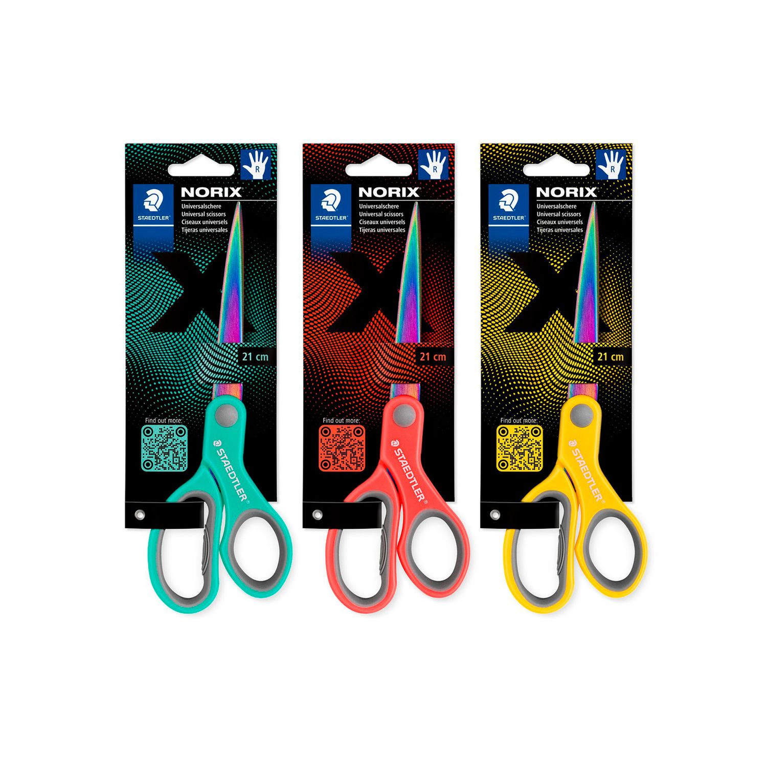 Tijera Staedtler Norix 965 21 cms, 3 colores surtidos