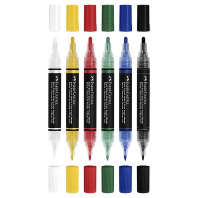 Marcador acrilico Faber Castell Shake &amp; Paint, 6 colores basicos