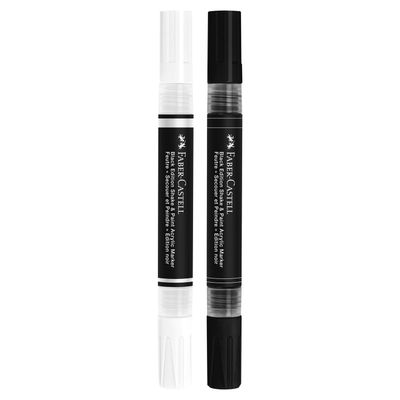 Marcador acrilico Faber Castell Shake &amp; Paint, blanco y negro