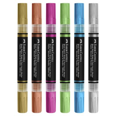 Marcador acrilico Faber Castell Shake &amp; Paint, 6 colores Metálicos