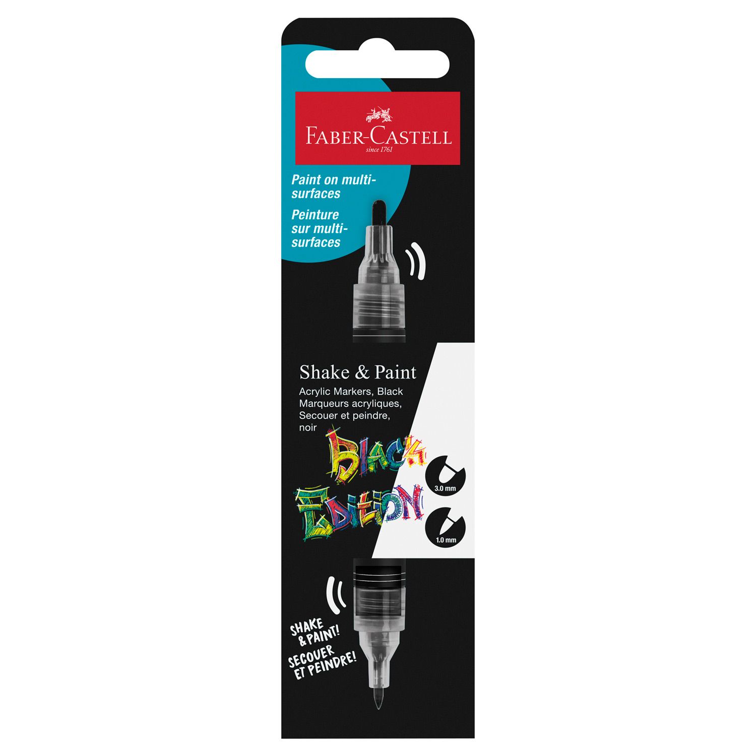 Marcador acrilico Faber Castell Shake &amp; Paint, negro