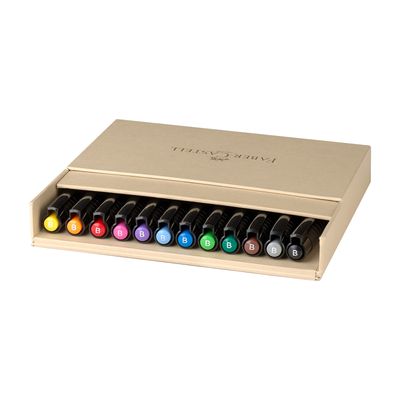 Marcador Faber Castell Pitt Artist Pen Brush 12 colores Studio