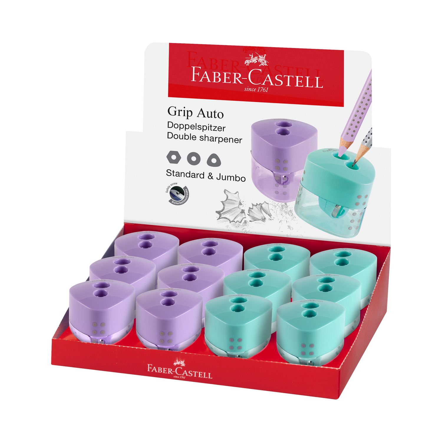 Sacapuntas Faber Castell Grip Twin Sharpening box Pastel