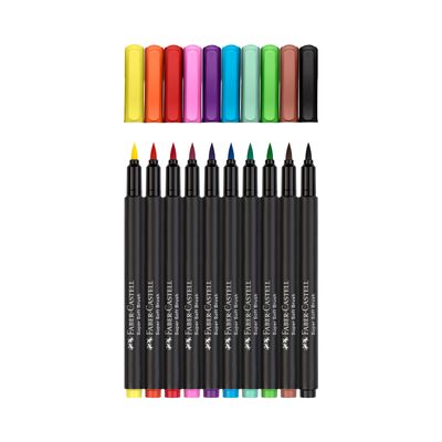 Marcador Faber Castell Black Edition Brush Pen 10 Colores