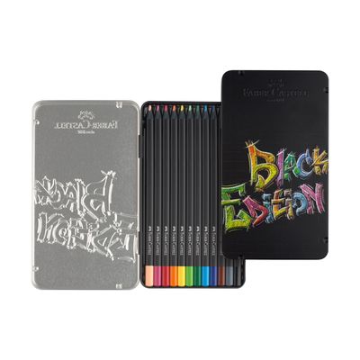 Lapiz Faber Castell Black Edition 12 Colores Caja de Metal