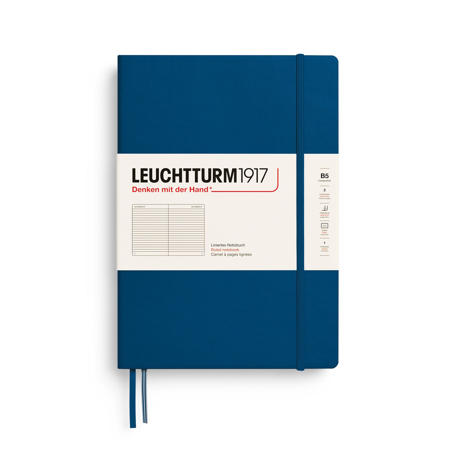 Cuaderno Leuchtturm1917 Composition B5 Tapa Dura, Indigo, rayas