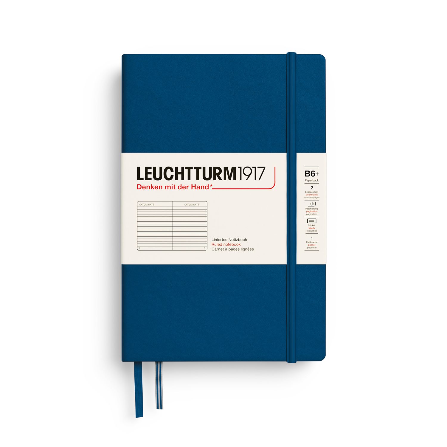 Cuaderno Leuchtturm1917 B6+, Tapa Dura, Indigo, rayas