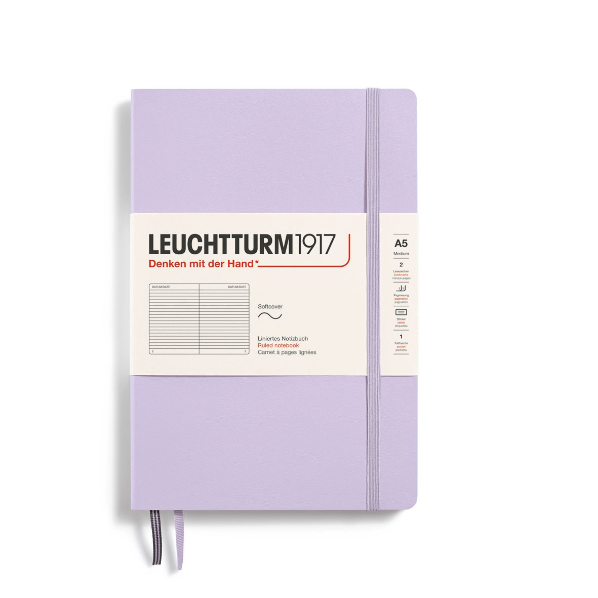 Cuadernos Leuchtturm1917 Medium A5 Softcover Lilac, Rayas