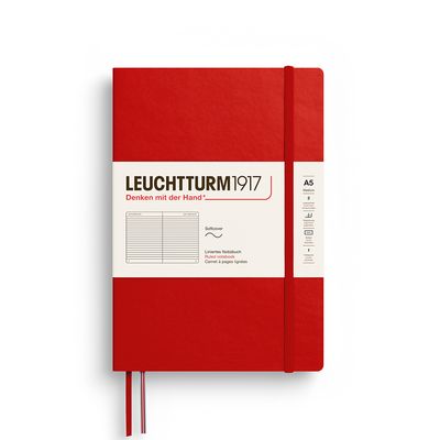 Cuadernos Leuchtturm1917 Medium A5 Softcover Cherry, Rayas