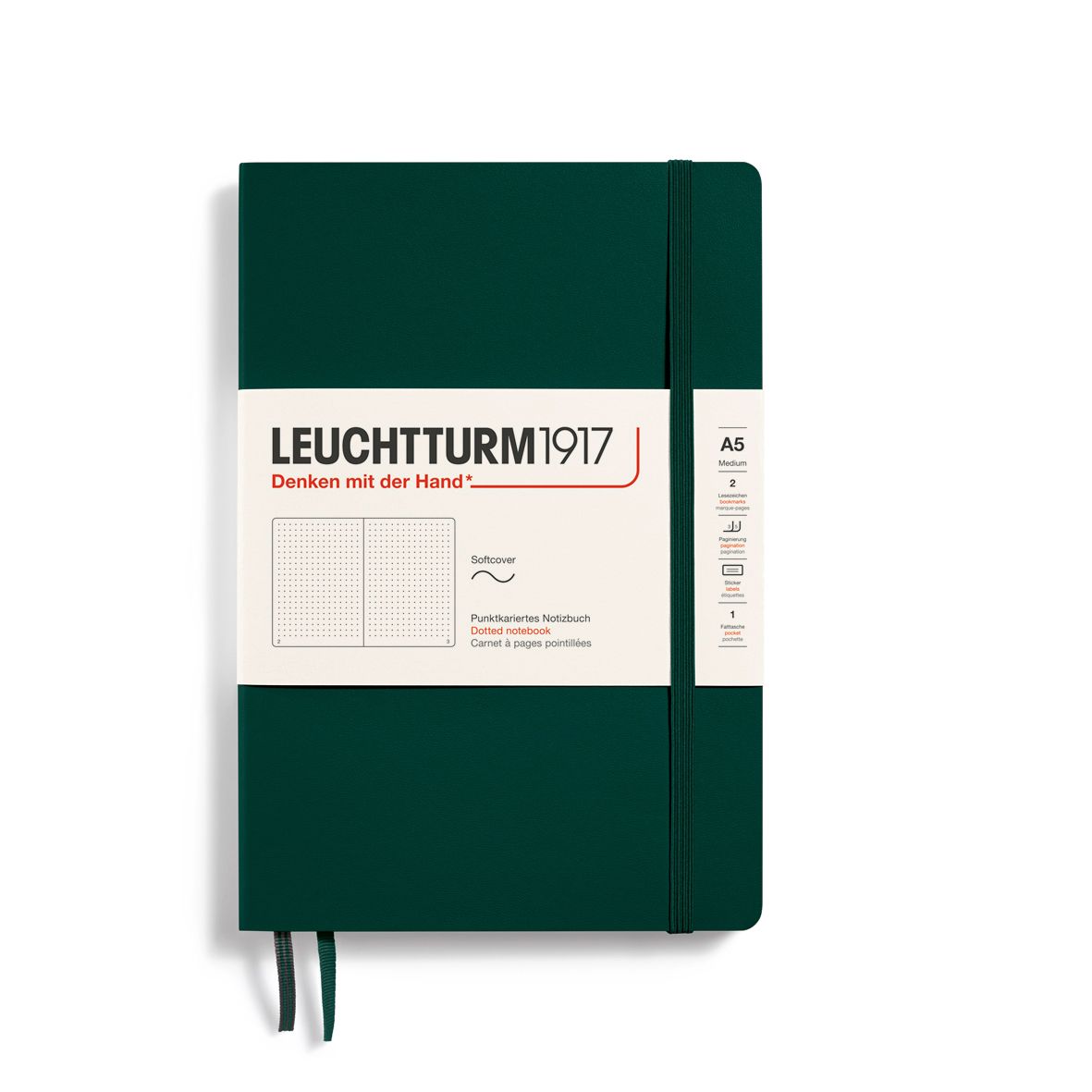 Cuadernos Leuchtturm1917 Medium A5 Softcover Forest Green, Puntos