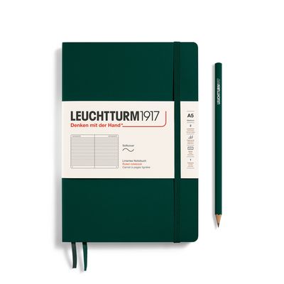 Cuadernos Leuchtturm1917 Medium A5 Softcover Forest Green, Rayas