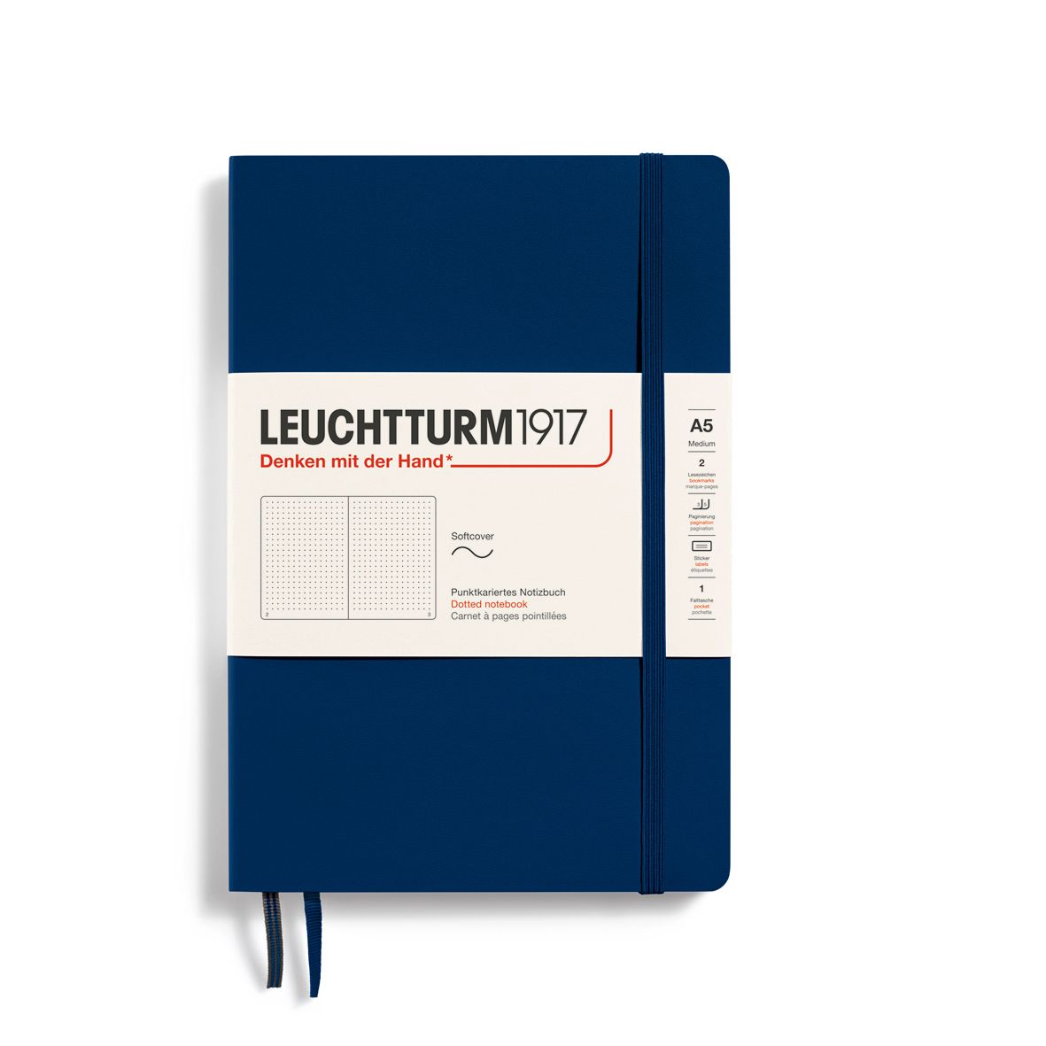 Cuadernos Leuchtturm1917 Medium A5 Softcover Navy, Puntos