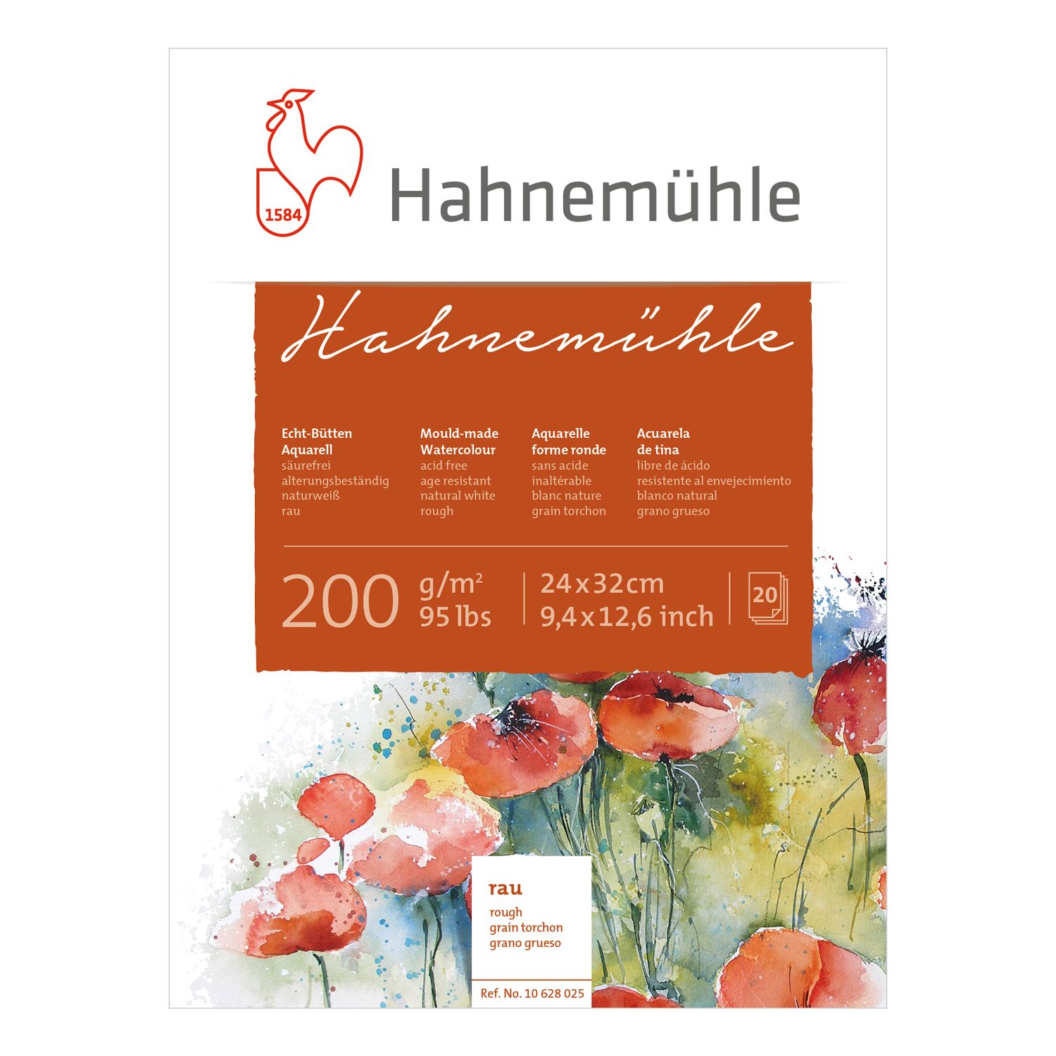 Block Hahnemuhle 200 grano grueso, 24 x 32cms