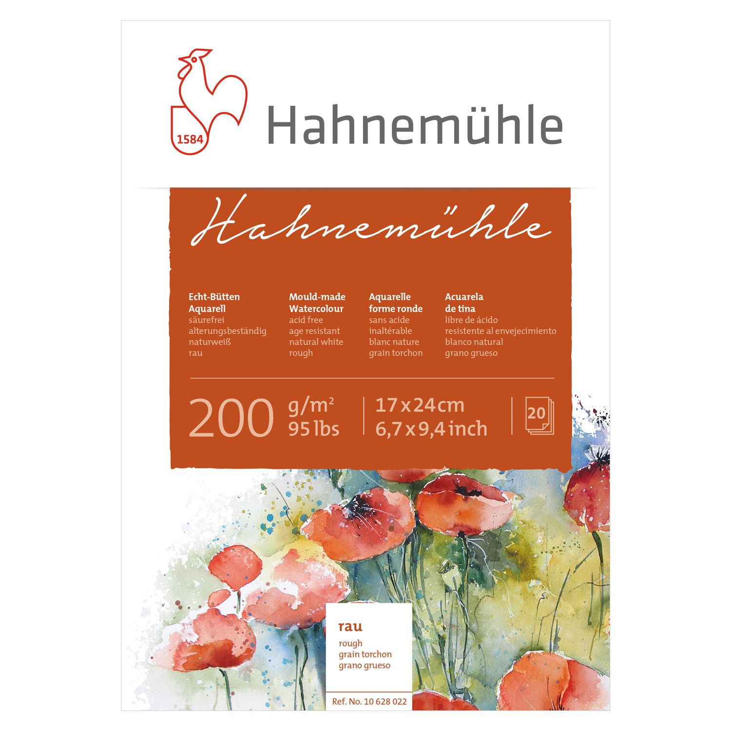 Block Hahnemuhle 200 grano grueso, 17 x 24cms