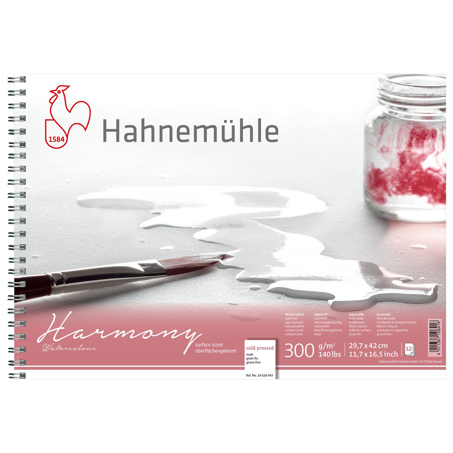 Block Hahnemuhle Harmony 300 Espiral, grano fino, A3