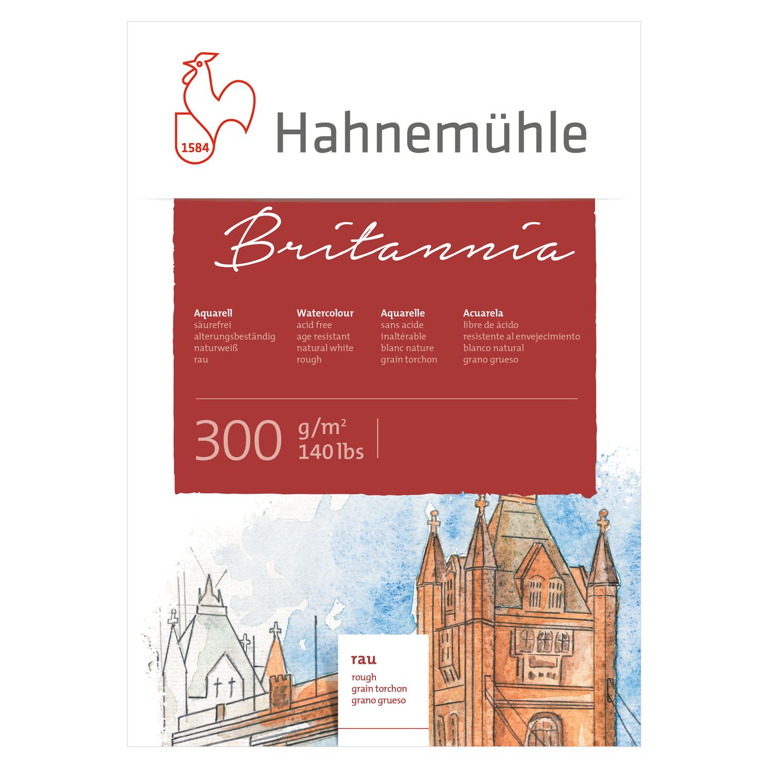 Cartulina Hahnemuhle Britannia 300 gr. grano grueso, 50 x 65 cm, 10PK